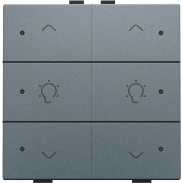 Double dimming control with LED for Niko Home Control, blue grey coate image 1