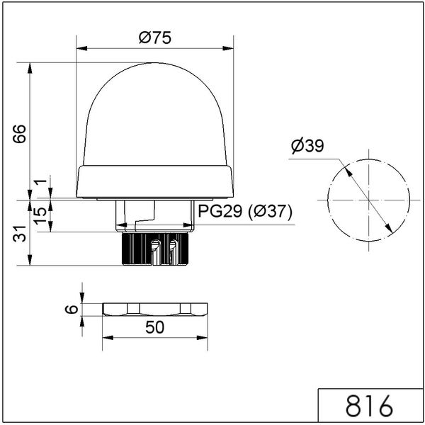 LED Blinking Beacon EM 24VAC/DC RD image 3