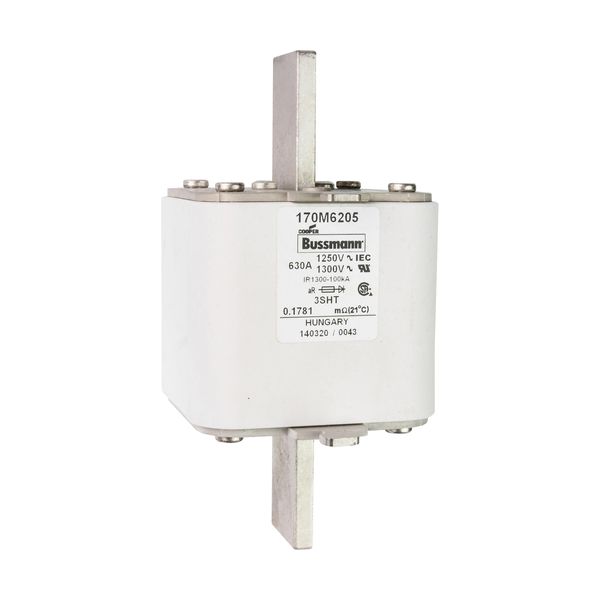 Fuse-link, high speed, 630 A, AC 1250 V, size 3, 76 x 76 x 150 mm, aR, IEC, single indicator image 17