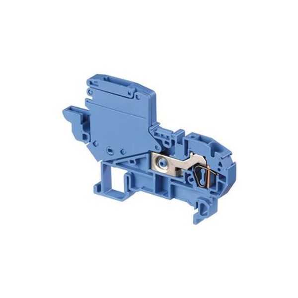 DIN RAIL TERMINAL BLOCK, SPRING TERMINAL, NEUTRAL DISCONNECT, BLUE, D4/6,NT,L, 6X79X44.5MM, 32A, 400V image 1