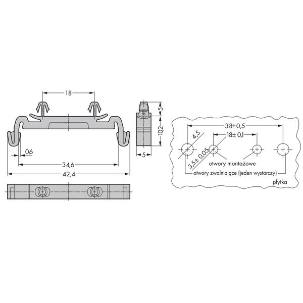 Mounting foot can be assembled on terminal blocks with fixing flange g image 5