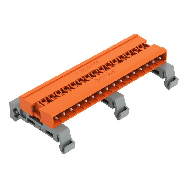 Double pin header DIN-35 rail mounting 16-pole orange image 1
