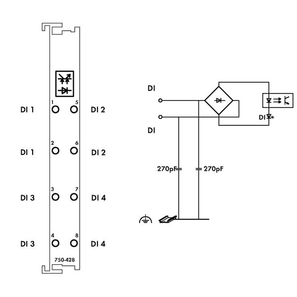 4-channel digital input 42 VAC/VDC 20 ms light gray image 4