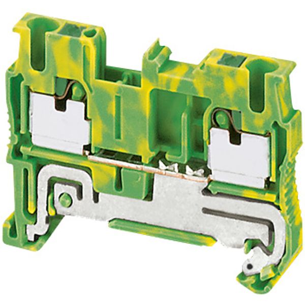 PUSH-IN TERMINAL, PROTECTIVE EARTH, 2 POINTS, 2,5MM², GREEN-YELLOW image 1