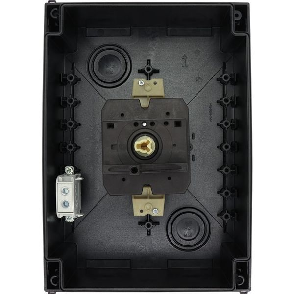 Main switch, T5, 100 A, surface mounting, 4 contact unit(s), 6 pole, 1 N/O, 1 N/C, STOP function, With black rotary handle and locking ring, Lockable image 5