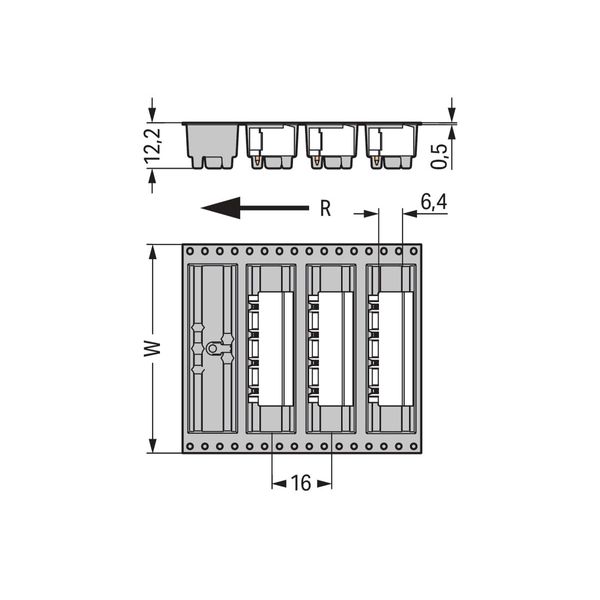 THR male header 1.0 x 1.0 mm solder pin angled black image 2