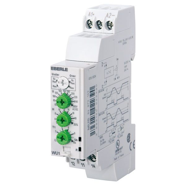 Voltage monitor UC 15...100V 50/60 Hz, 8 A, 1 changeover contact, setting range UC 20...80V image 2