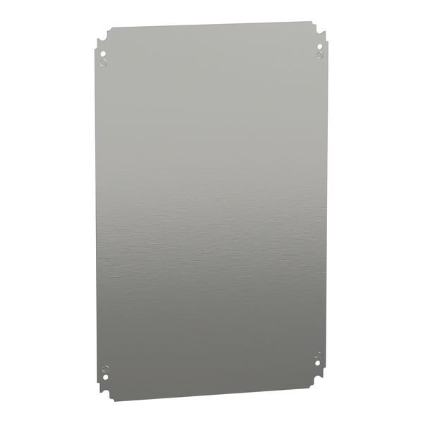Plain mounting plate H600xW400mm made of galvanised sheet steel image 1