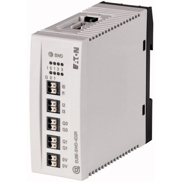 SWD I/O module, 24 V DC, 4 digital inputs, 2 digital relay outputs 3 A image 1
