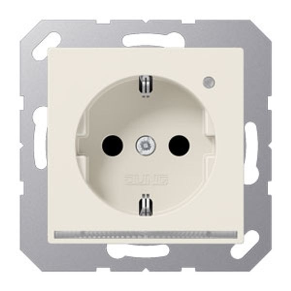 Schuko socket with LED pilot light A1520-OLNW image 1