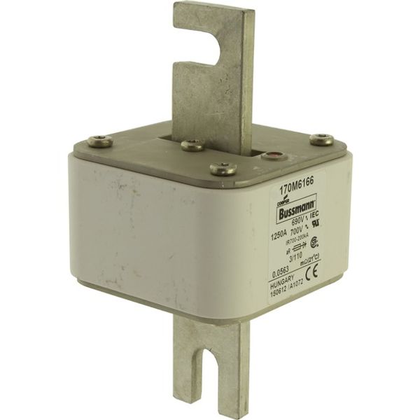 Fuse-link, high speed, 1250 A, AC 690 V, DIN 3, 76 x 90 x 139 mm, aR, DIN, IEC, single indicator image 4