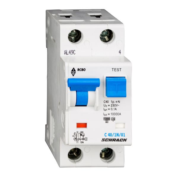 Combined MCB/RCD (RCBO) C40/1+N/100mA/Type AC image 1