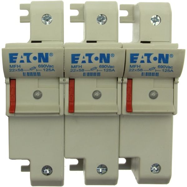 Fuse-holder, low voltage, 125 A, AC 690 V, 22 x 58 mm, 3P+N, IEC, With indicator image 1