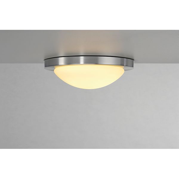 MELAN ceiling lamp, E27, max. 60W, brushed Alu/satined glass image 1