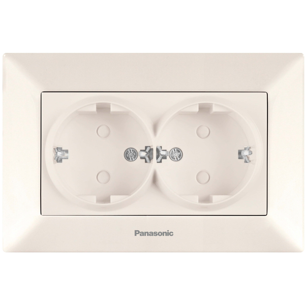 Arkedia Beige Child Protected Double Earth Socket image 1