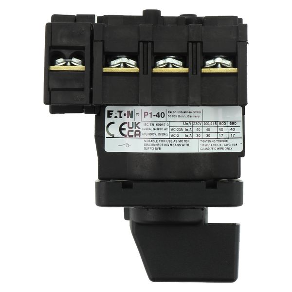 On-Off switch, P1, 40 A, flush mounting, 3 pole + N, with black thumb grip and front plate image 16