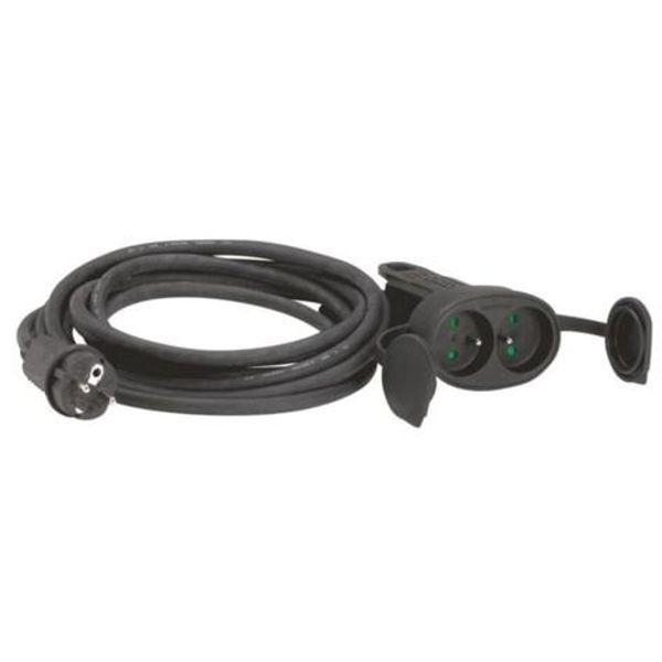 2P+E 16A IP44 IK08 extension cord with double ergonomic rubber extension and 10m cable image 1