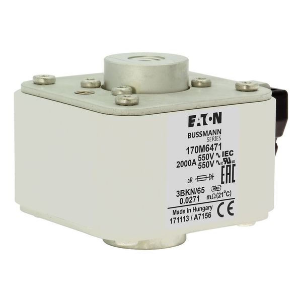 Fuse-link, high speed, 2000 A, AC 550 V, size 3, 76 x 92 x 53 mm, aR, IEC, UL, type K indicator image 10