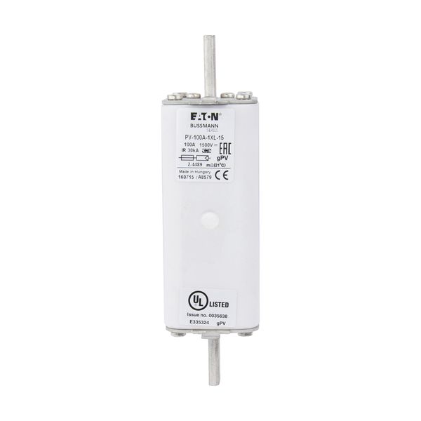 Fuse-link, high speed, 100 A, DC 1500 V, 1XL, 51 x 189 mm, gPV, IEC, UL, with indicator image 13