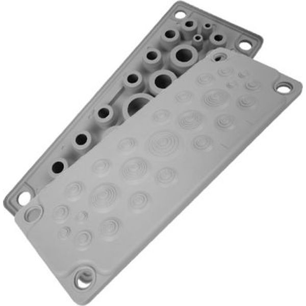 MC25 cable entry plate IP65 RAL 7035 (single pack with pins) image 1
