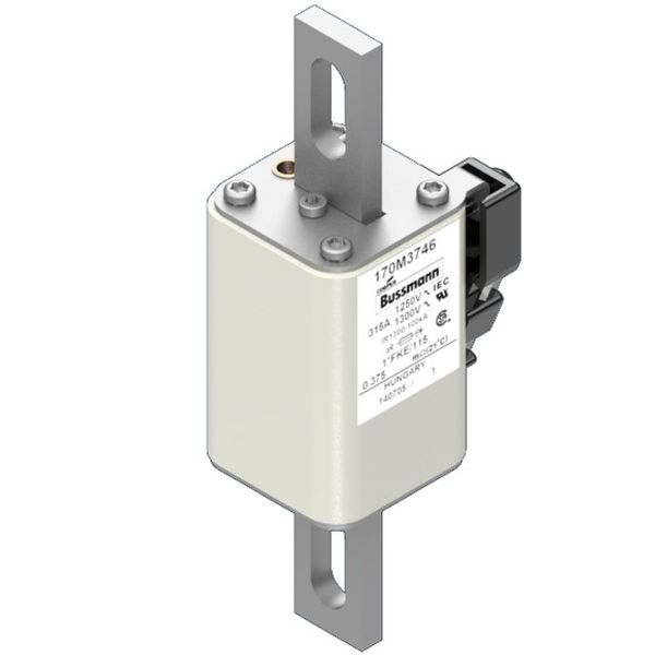 Fuse-link, high speed, 315 A, AC 1250 V, compact size 1, 45 x 59 x 156 mm, aR, IEC, UL, single indicator image 1