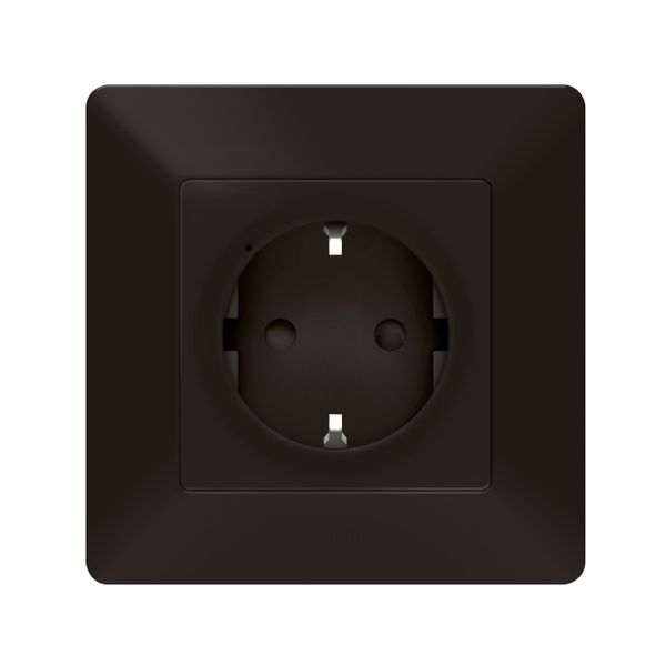 IN WALL CONNECTED POWER OUTLET SCHUKO STD AUTO TERM 16A VLIFE MAT BLACK image 1