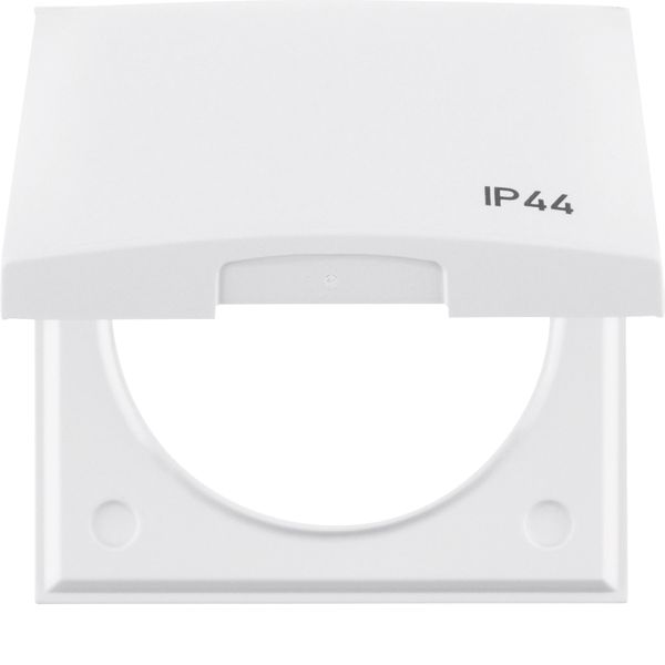 Integro Flow-Frame 1-Gang with Hinged Cover, Imprint IP44, Polar White image 1