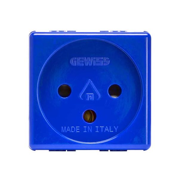 ISRAELI STANDARD SOCKET-OUTLET 250V ac - FOR SPECIAL REQUIREMENTS - 2P+E 16A - 2 MODULES - BLUE - SYSTEM image 2