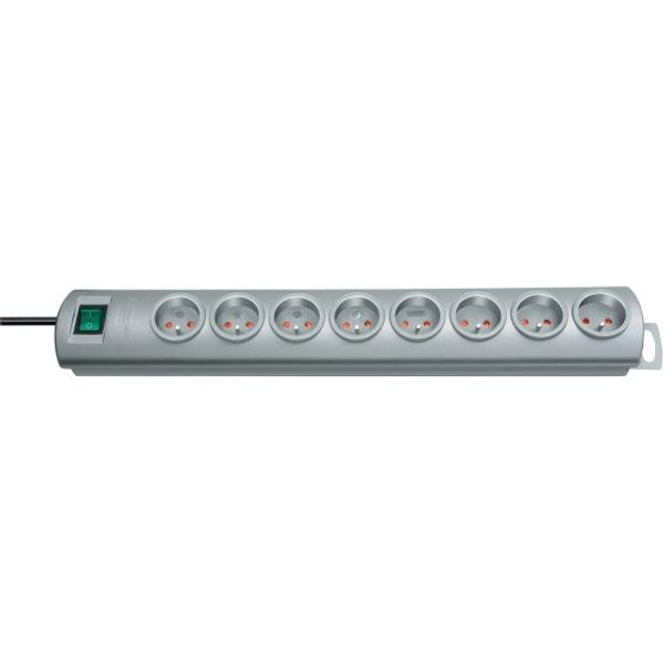 Primera-Line extension socket 10-way silver 2m H05VV-F 3G1,5 *FR/BE* image 1