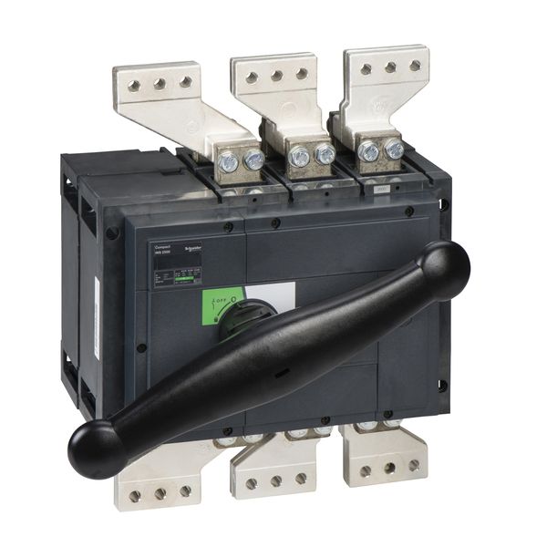 switch disconnector, Compact INS2500 , 2500 A, standard version with black rotary handle, 3 poles image 3