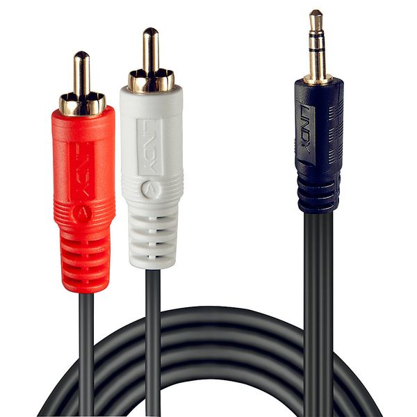 Premium Audio Cable 2x Phono 3,5 mm, 2m 2xRCA/3,5 mm m/m Stereo /goldp image 2