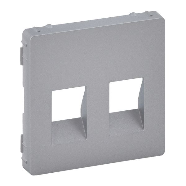 Cover plate Valena Life - double loudspeaker socket - aluminium image 1