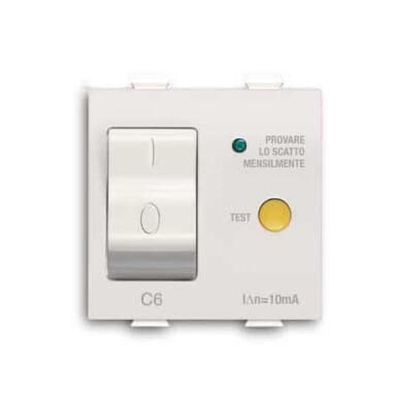 Automatic RCD, 1P+N, C6 - 30 mA, breaking capacity 1.5kA 10 mA White - Chiara image 1