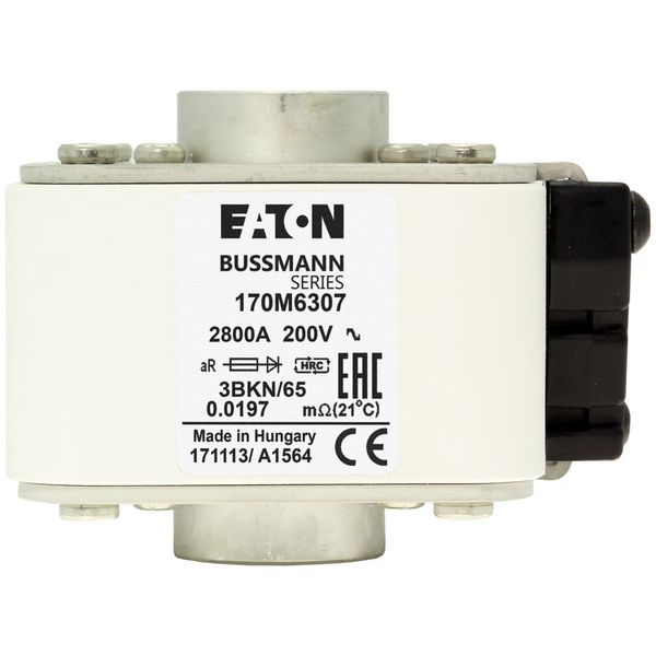 Fuse-link, high speed, 2800 A, AC 200 V, size 3, 76 x 92 x 65 mm, aR, IEC, single indicator image 9