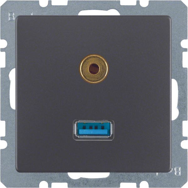 USB/3.5 mm audio soc. out., Q.1/Q.3, ant. velvety, lacq. image 1
