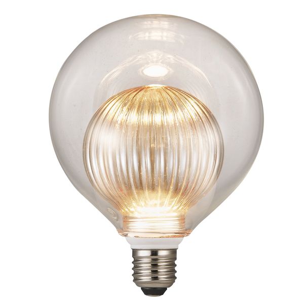 Deco E27 | G125 Double | Dim | 2700 Kelvin | 240 Lumen | Light Bulb | Gold colour image 1