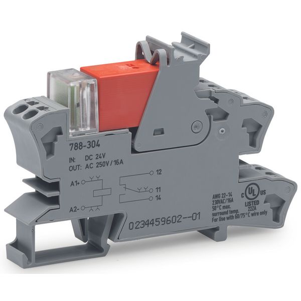 Relay module Nominal input voltage: 24 VDC 1 changeover contact gray image 6