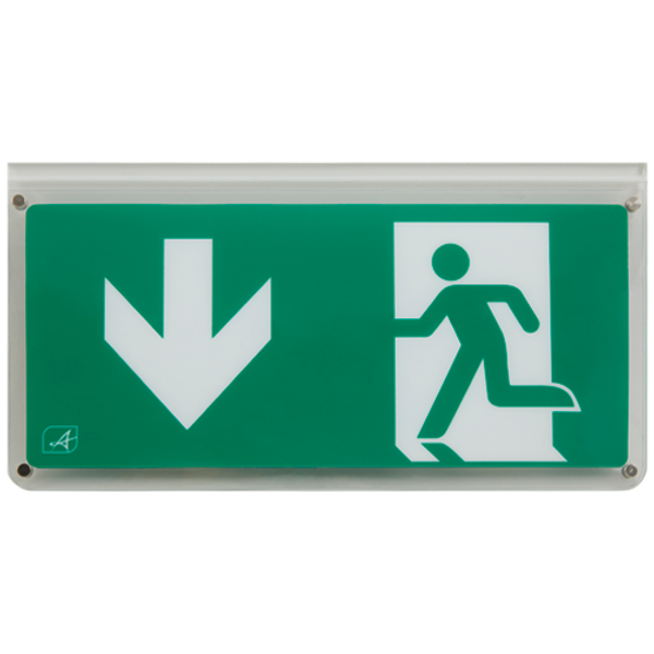 Harrier IP65 Blade Exit Sign Double Sided Legend Arrow Down image 1