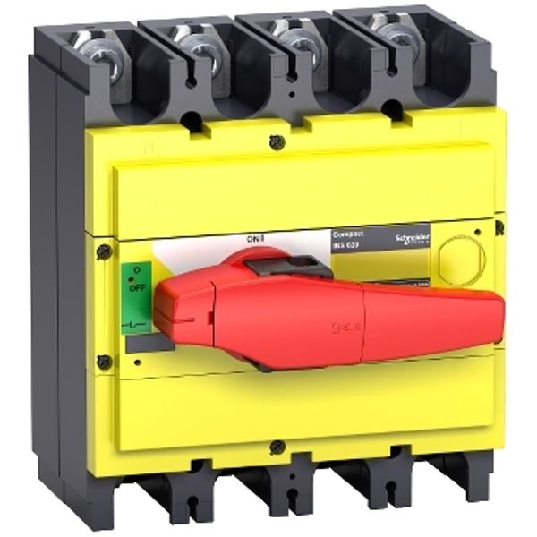 switch disconnector, Compact INS400 , 400 A, with red rotary handle and yellow front, 4 poles image 3