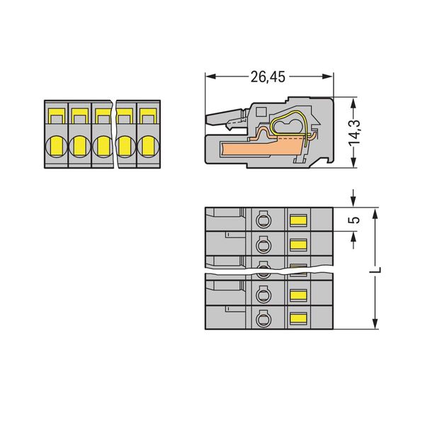 231-109/102-000 1-conductor female connector; CAGE CLAMP®; 2.5 mm² image 3