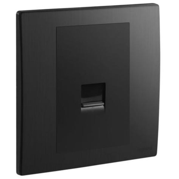 Mallia Senses - 1 gang BS secondary telephone socket outlet - Brushed Black image 1