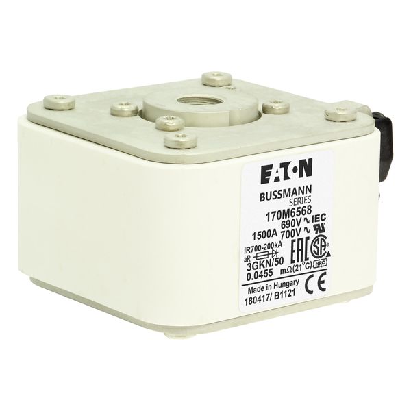 Fuse-link, high speed, 1500 A, AC 690 V, size 3, 76 x 92 x 53 mm, aR, IEC, UL, single indicator image 8