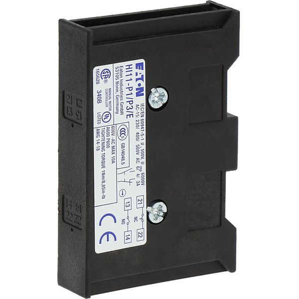 Auxiliary contact, 1 N/O, 1 NC, For use with P1, P3, Flush mounting image 39