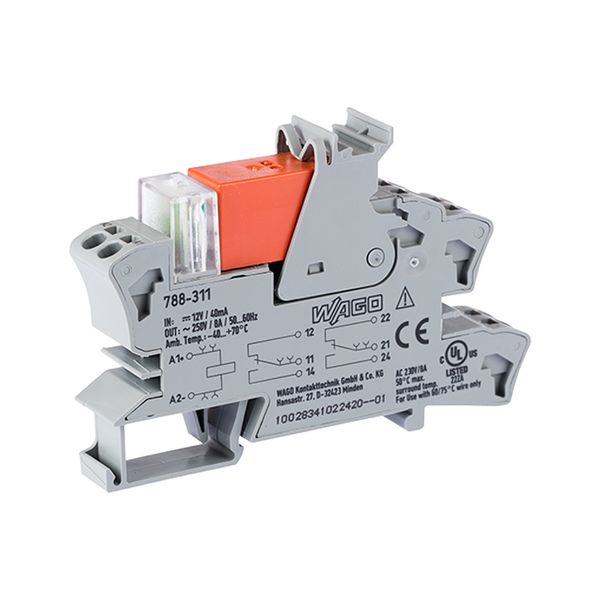 Relay module Nominal input voltage: 12 VDC 2 changeover contacts gray image 4