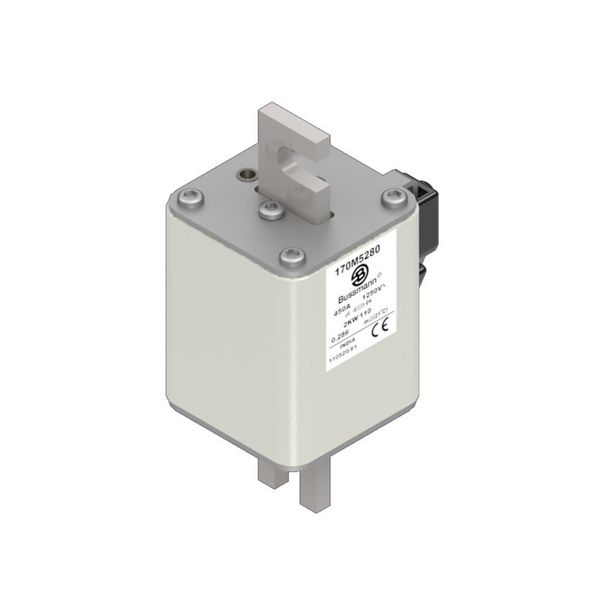 Fuse-link, high speed, 450 A, AC 1250 V, size 2, 61 x 77 x 138 mm, aR, IEC, single indicator image 8