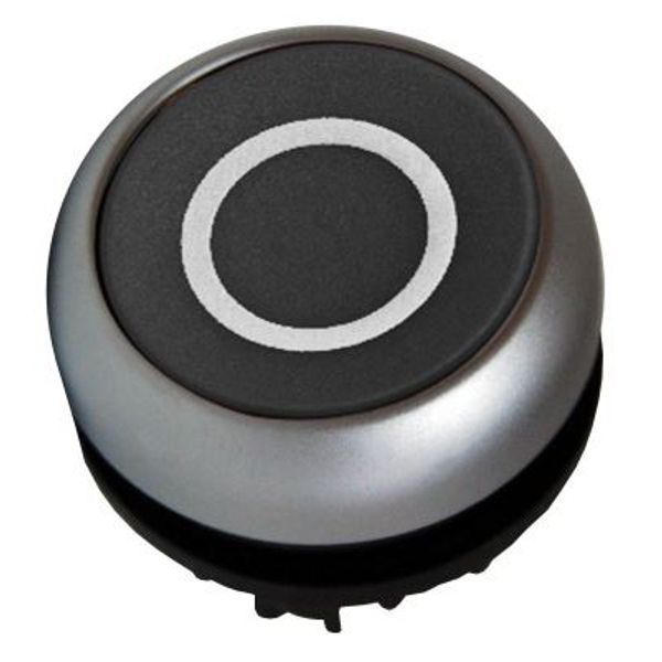 Push-button flat, `0ï, spring-return, black image 1