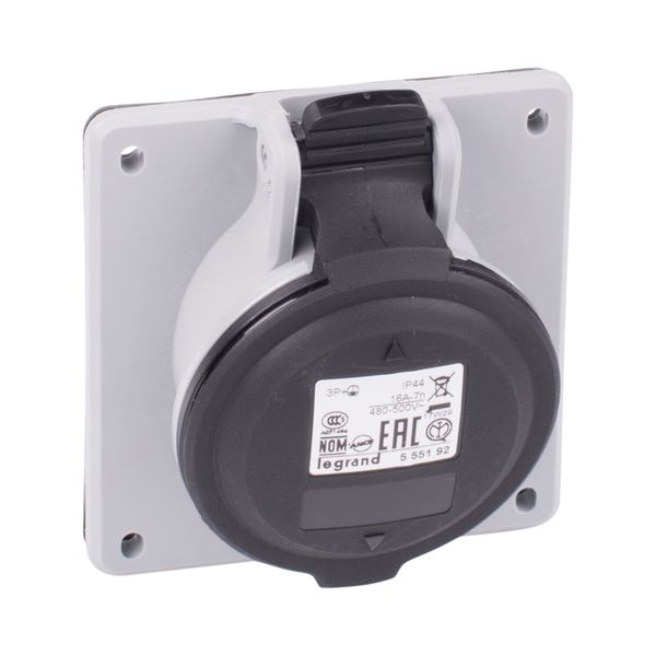 PANEL MOUNTING SOCKET  16A 3P+E 480/500V IP44 image 1