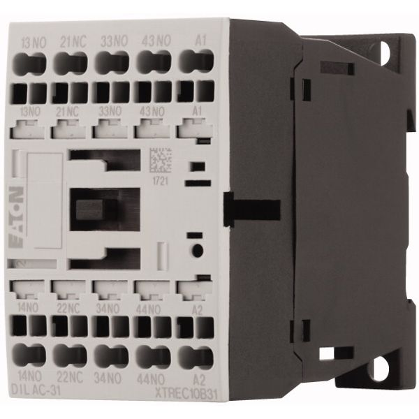 Contactor relay, 24 V 50 Hz, 3 N/O, 1 NC, Spring-loaded terminals, AC operation image 3