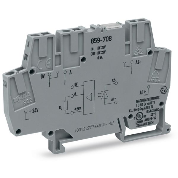 859-708 Optocoupler module; Nominal input voltage: 24 VDC; Output voltage range: 0 … 24 VDC image 2