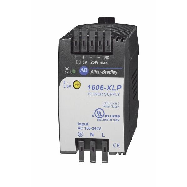 Power Supply, Compact, 25W, 5VDC Output, 1-Phase image 1